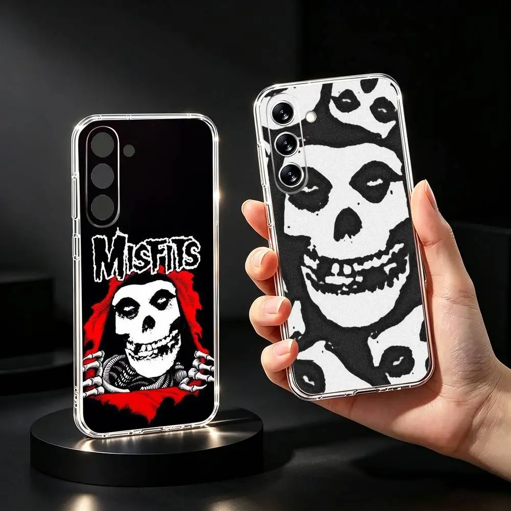 Skull Cool M-Misfits Rock Phone Case For Samsung Galaxy A73,A72,A71,A70,A53,A52,A51Transparent Cover