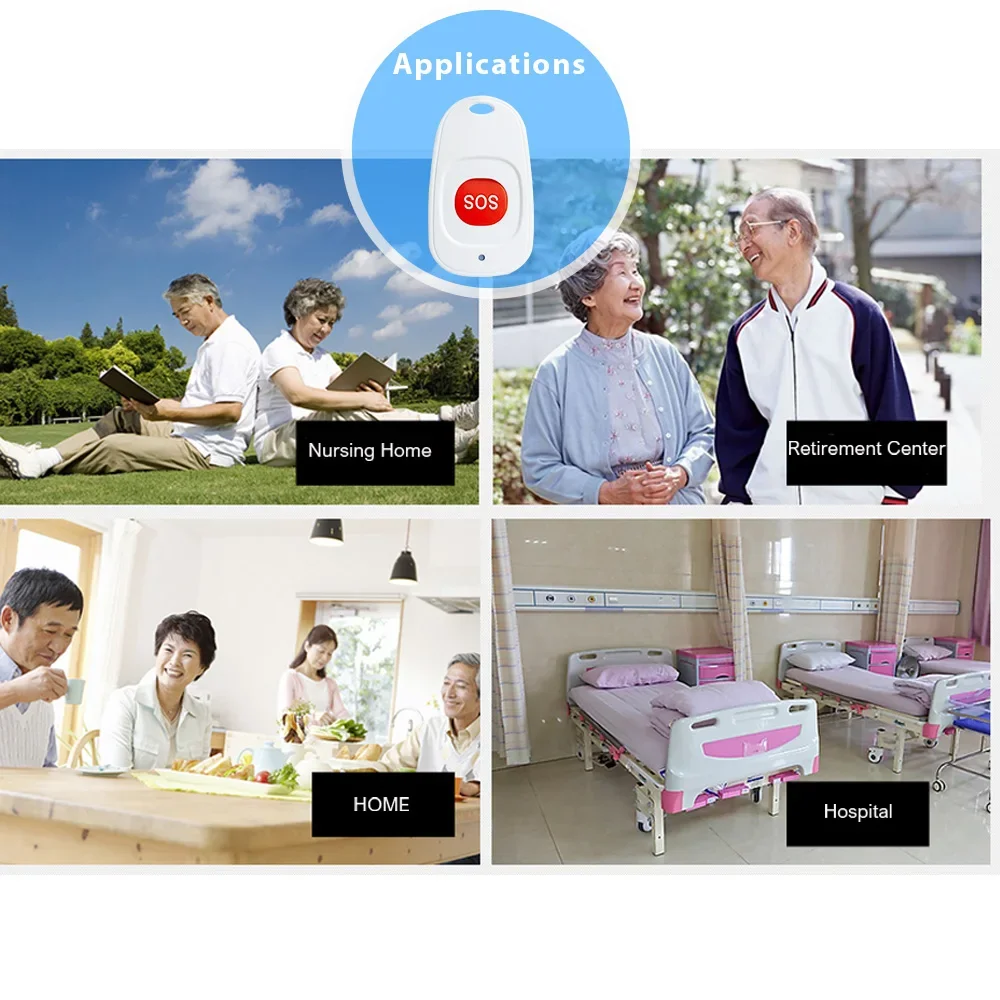 Topvico SOS زر الذعر RF 433mhz زر الطوارئ المسنين إنذار المفاتيح تحكم كبار السن GSM WIFI نظام إنذار المنزل