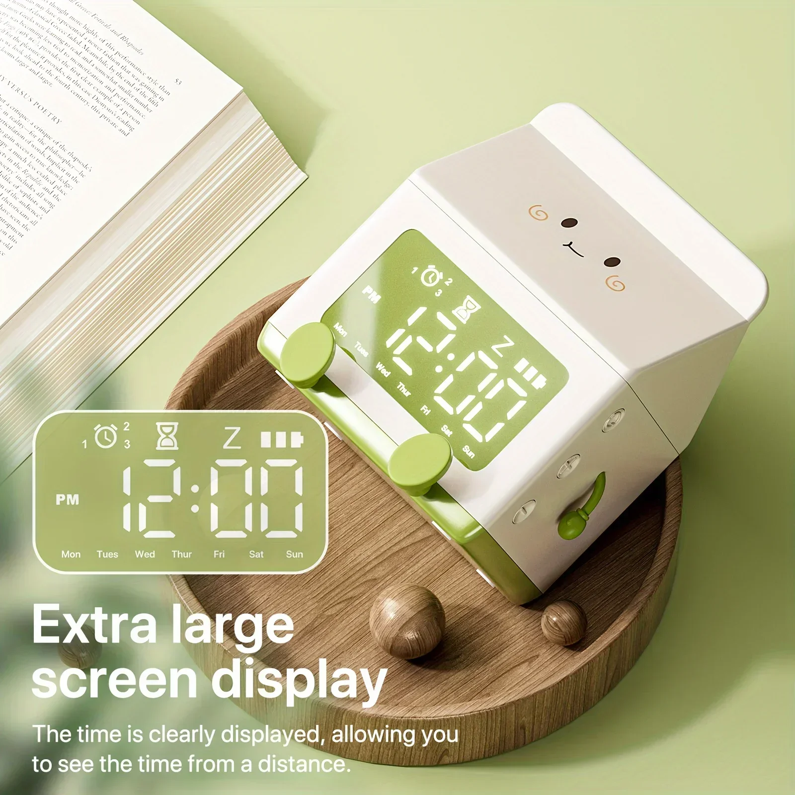 

Creative Milk Box Digital Alarm Clock Date Display Mini Countdown Cute Electronic Bedroom Table Clock