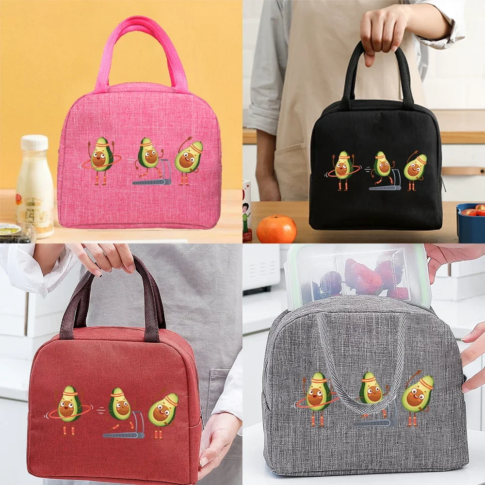 

Insulated Lunch Bag for Kids Box Avocado Series Printing Bento Pack Aluminum Meal Pack Ice Pack Student Bento Lunch Handbag