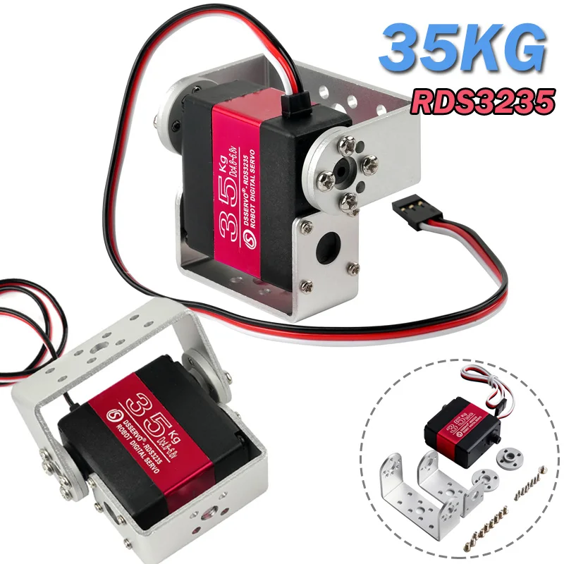 

Dual Axis 35Kg.cm Digital RDS3235 Servo Metal Gear 180/270/360 Degree Motor Metal Case With Bracket Servos Parts For Car Robot