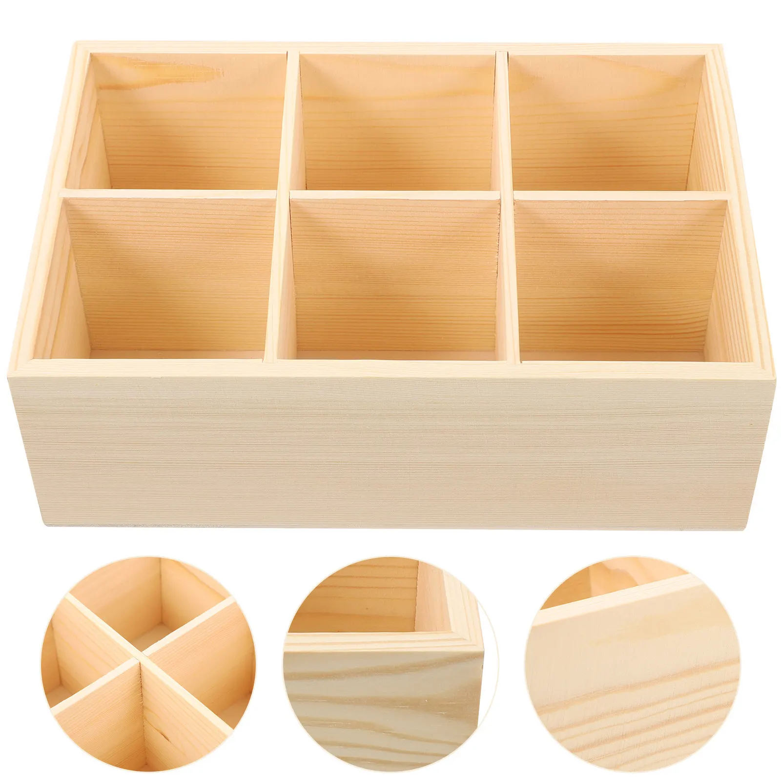Sturdy Wooden Marker Holder Multi Compartment Desk Organizer for Pens Markers Brushes Lipstick Crayons Pencils Makeup Office