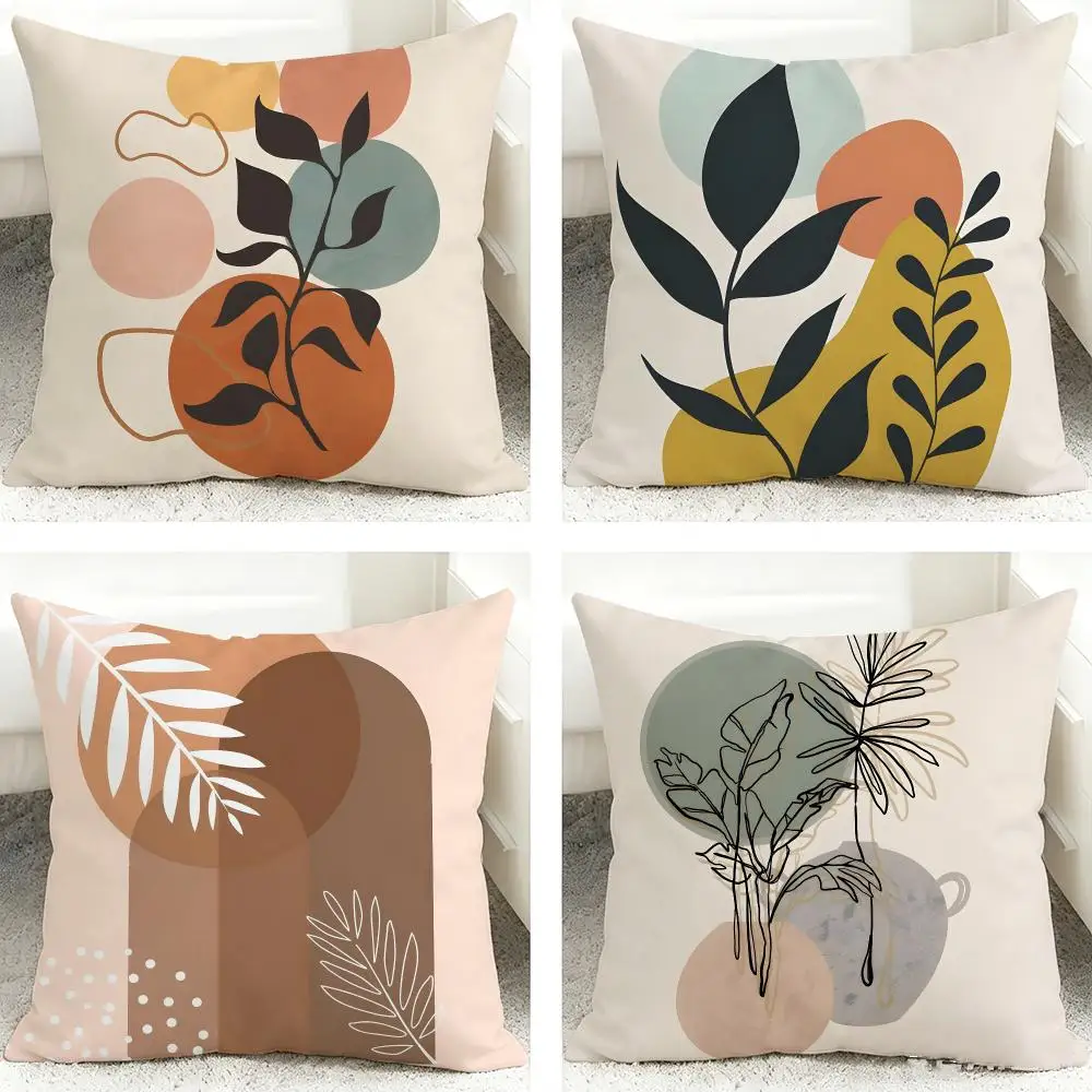 Trend Rustic Geometric Floral Cushion Cover 40x40cm Square Decorative Sofa Cushion Cover Bedroom Living Room Home Decor Gift
