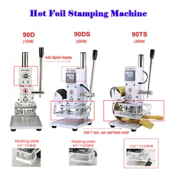 90 Stampante a caldo per abbronzatura Macchina per goffratura manuale Stampante per pressatura con supporto scorrevole di posizionamento per carte in pelle PVC