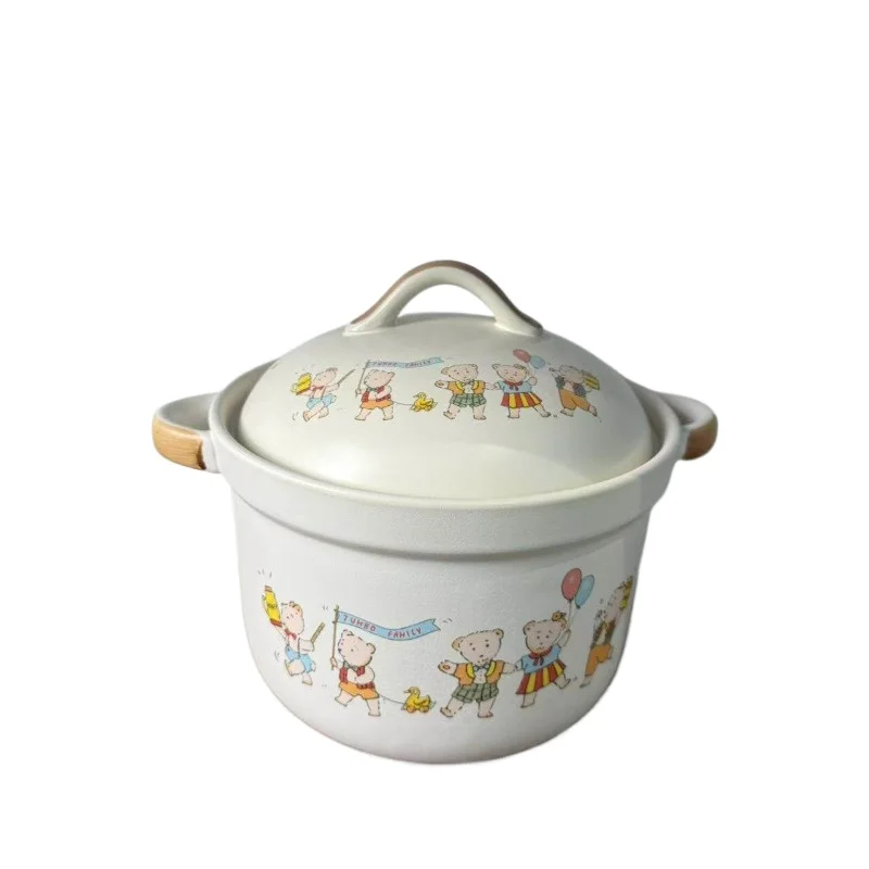 For [Special Treatment for Micro-defects] Treasure Casserole Colored Bear Dry-burnt Without Cracking