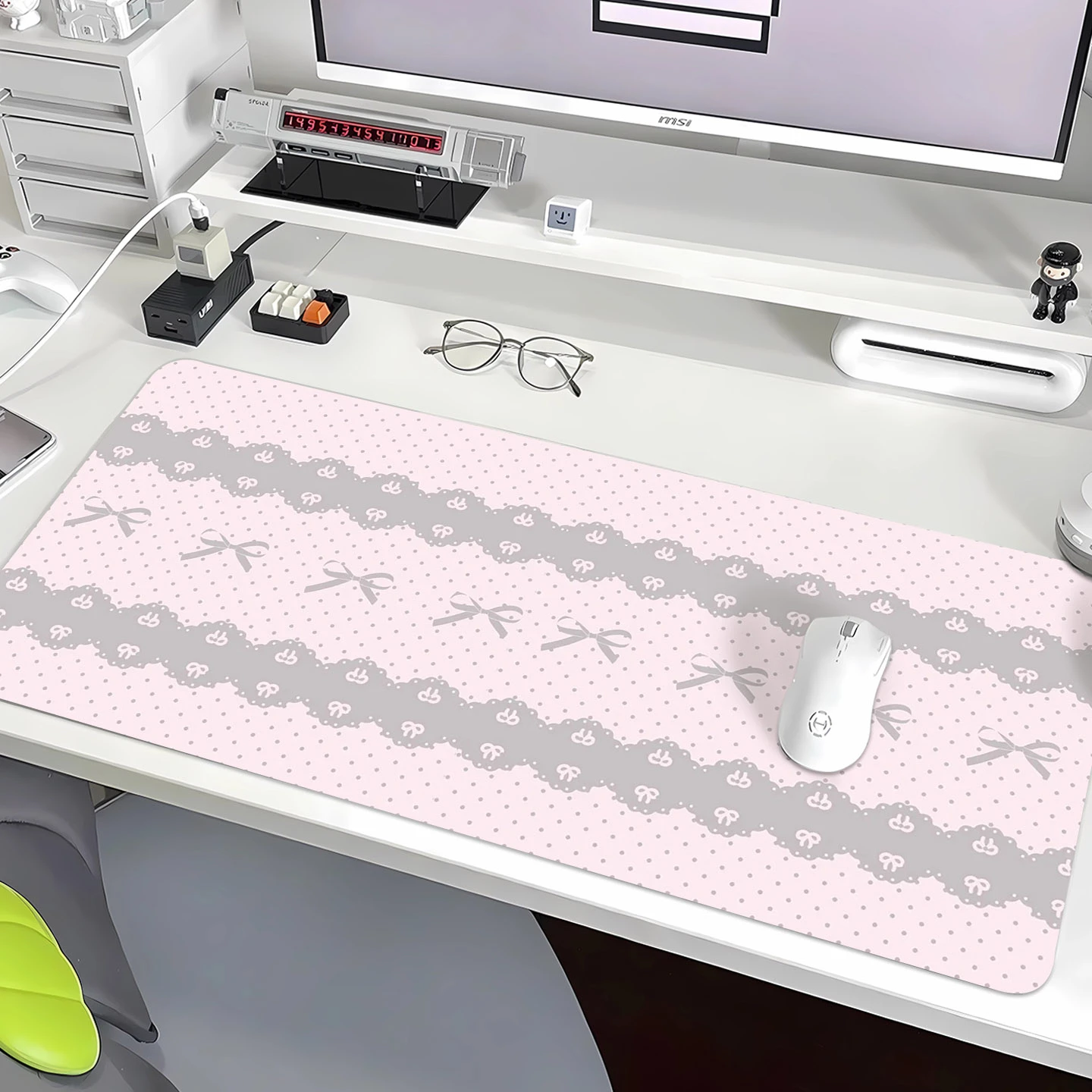 Grid Bow Stars Pu Leather Mous - огляд і ціна Leather Desk Pad