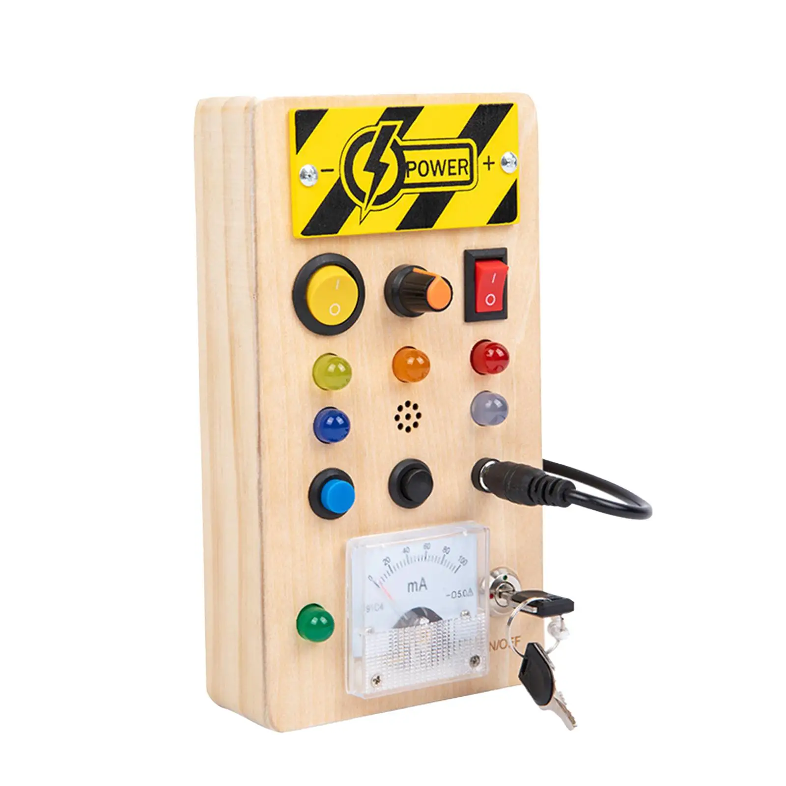 Busy Board with LED Lights Simulate Key Unlocking Sturdy Sensory Toys with LED