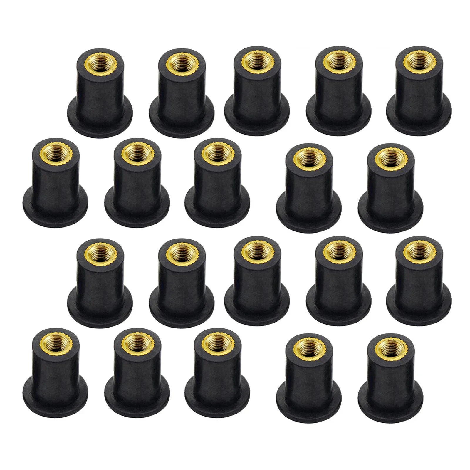 50/20/10/5/1Pcs M5 Metric Machine Screws Rubber Wellnuts Bolts for Motorcycle Windshield Fairing Cowl Scooter Kayak Boats Marine