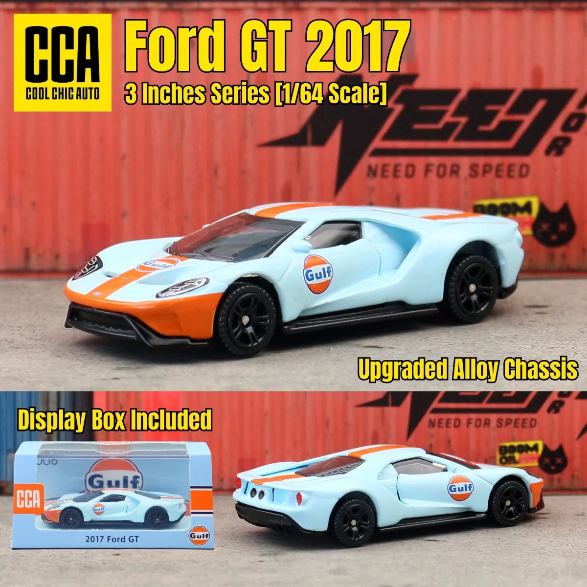 

CCA 1/64 Ford GT Super Sport Racing 1:64 Diecast Toy Car Model with Display Box Free Wheels Collection Miniature Gift For Kid
