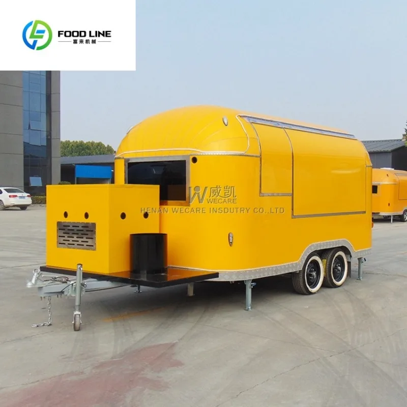 مخصص صغير الآيس كريم مقهى بار Remolque الغذاء فان شاحنة المطبخ المحمول مقطورة تقديم الطعام مجهزة بالكامل