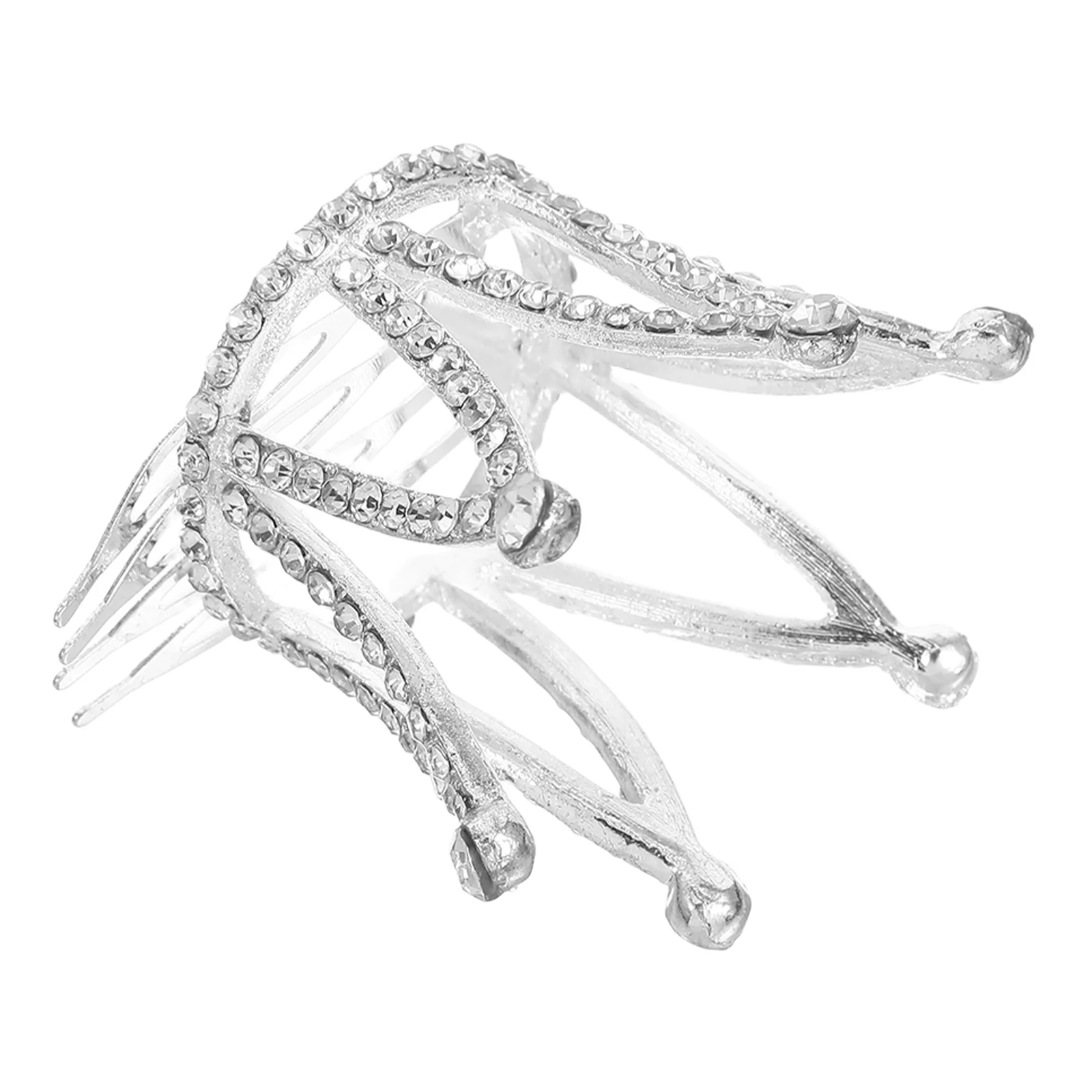 

Wedding Hairband for Flower Girl Silver Rhinestone Alloy Crown 50Cm Tiara Hair Loop Barrettes Party Bridal Accessory
