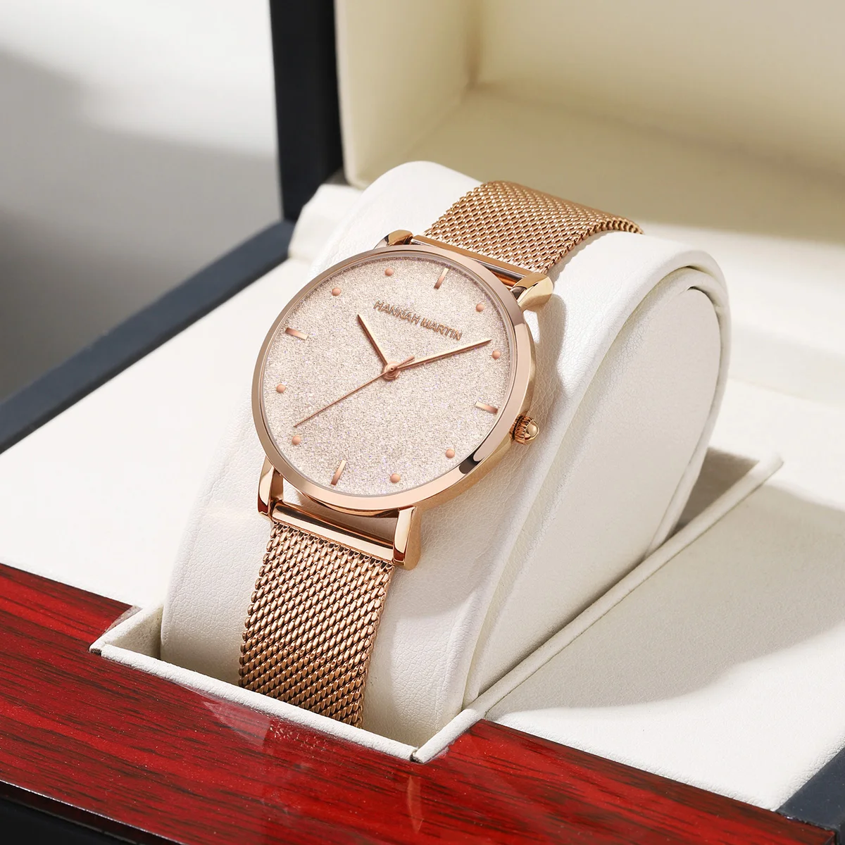 Sahara Desert Dial New Design 2021 Top Brand Luxury Japan Quartz Wristwatch Stainless Steel Rose Gold Waterproof Watch for Women