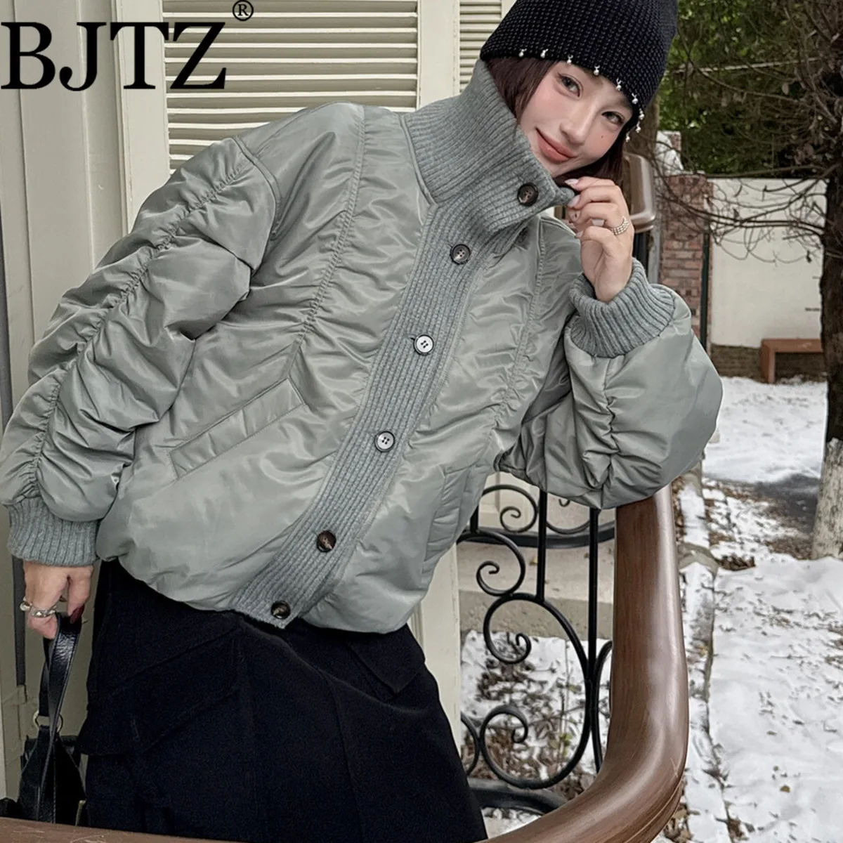

BJTZ Women's Fleece Lined Jacket Winter Collection Elegant Minimalist Design Premium Quality Warm Comfortable Casual
