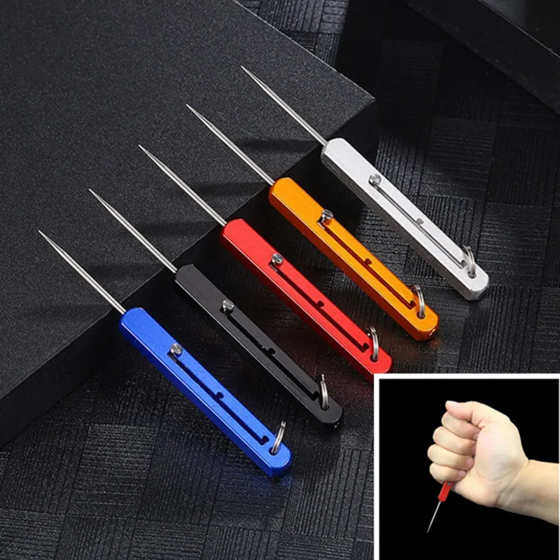 Outdoor Pocket Edc Toothpick KeyChain Portable Knife Square Integrated Toothpick Fruit Fork Tooth Cleaning Tool Camping Gift