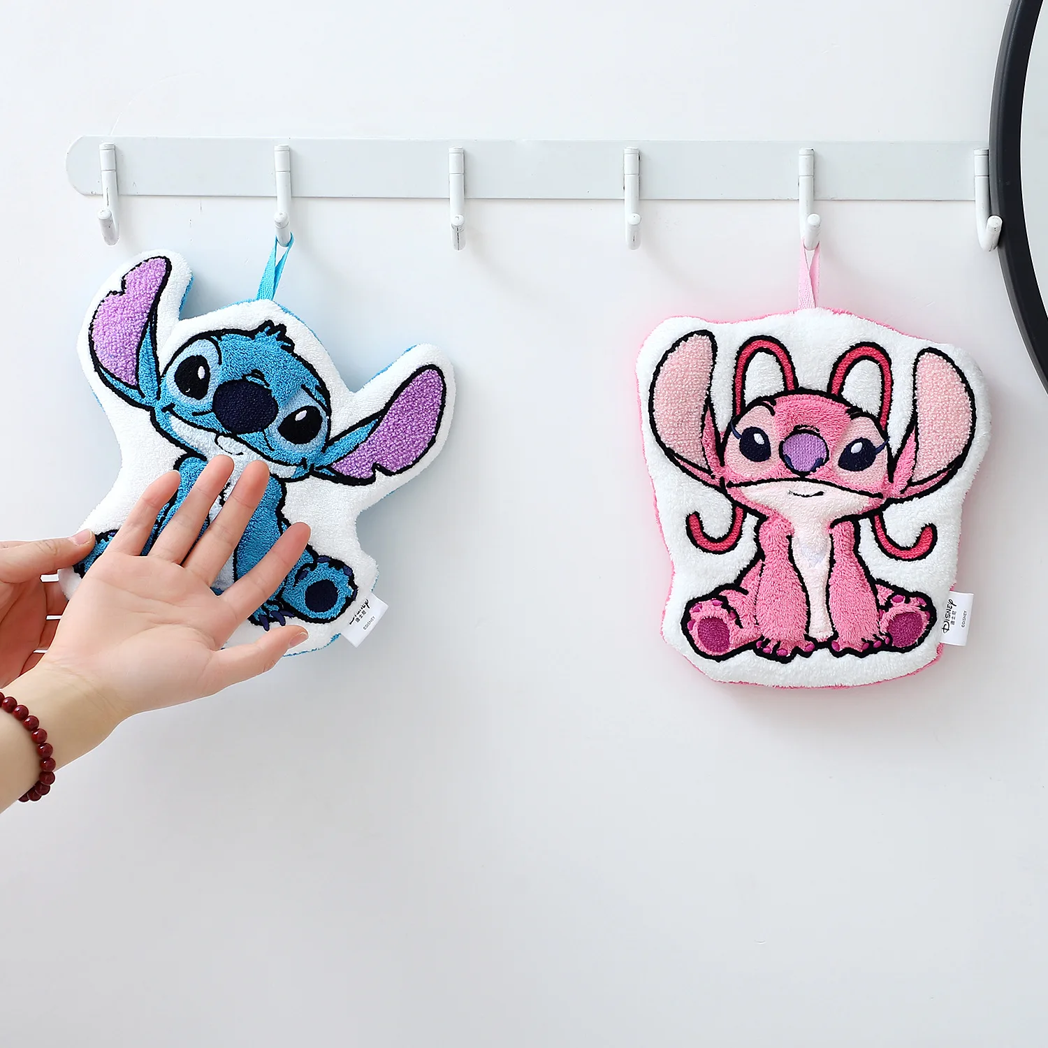 

Hot-selling Disney Coral Fleece Towel Cute Stitch Hand Towel Can Be Hung Thickened Absorbent Cartoon Shape Hand Towel