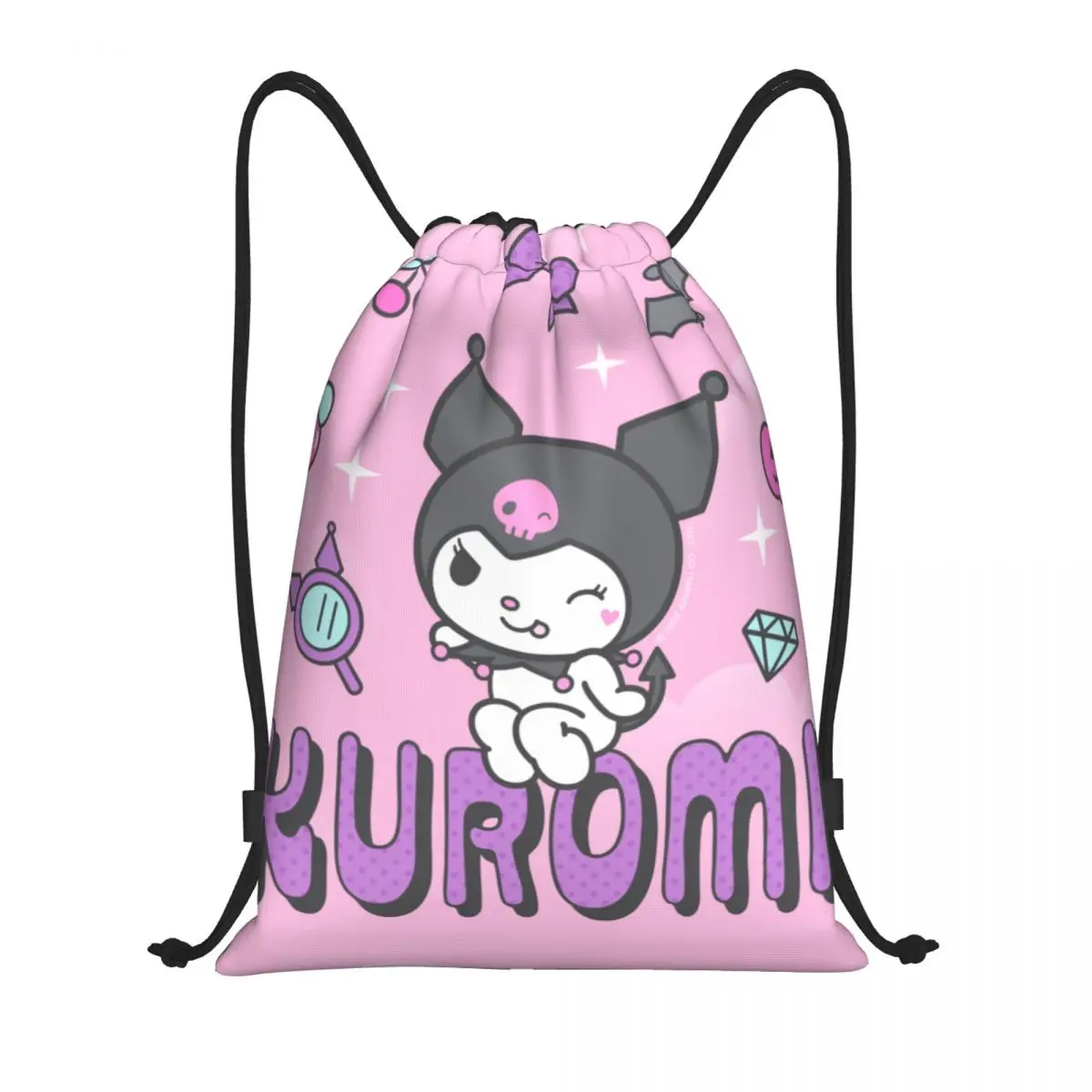 Sanrio Hello Kitty Drawstring Back Pack Bag Travel Storage Package Teenagers Beach Tote Bag School Sport Shoe Bag Portable