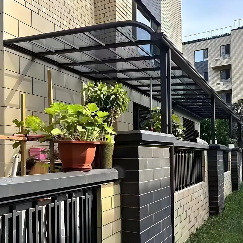 Factory Supply Modern Fixed Outdoor Antisepsis Sunshade Office Building Courtyard Customized Aluminum Alloy Canopy