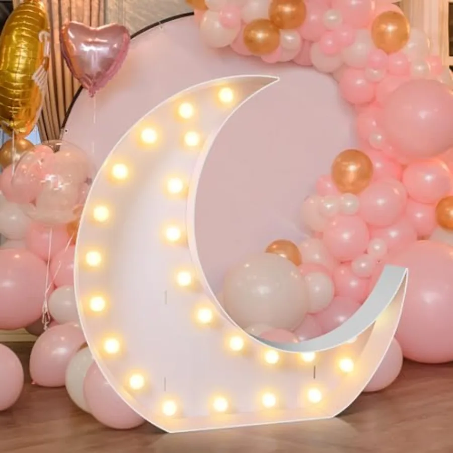 

4Feet Marquee Sign Decor Large Light up Lights with Bulb Light String Foam Marquee for Valentine's Eid Birthday Engagement Baby