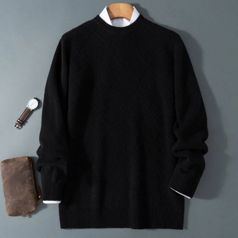 سترة صوف عالية الجودة للرجال سترة خريف وشتاء قميص صوف غير رسمي