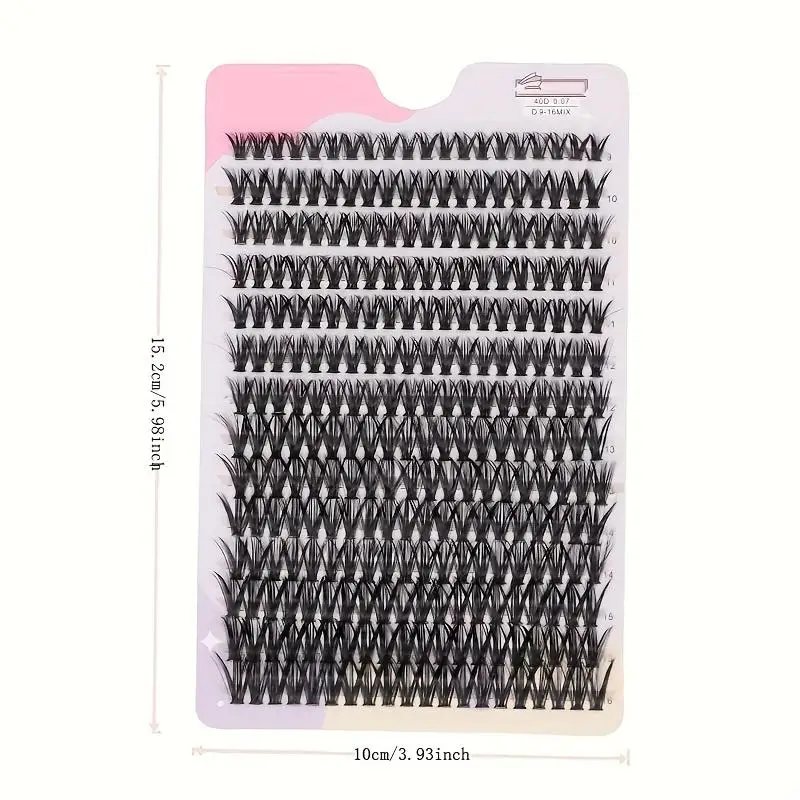 280 pz 40D 9-16mm Mix D capelli ricci cluster occhio nero occhio personale nero morbido naturale ciglia finte personali FAI DA TE ciglia