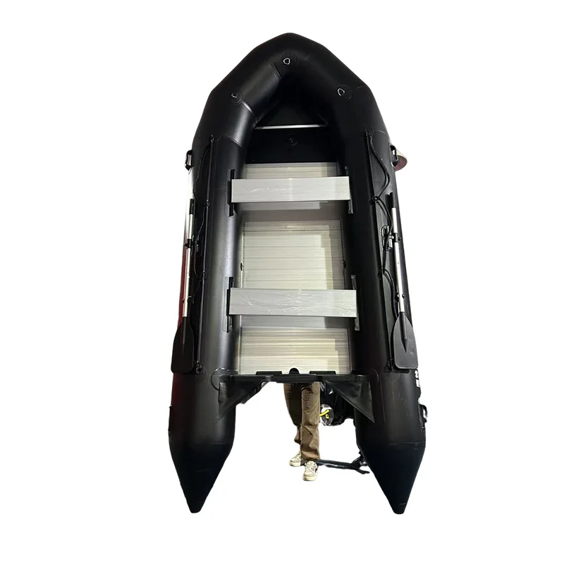 Inflatable thickened hard bottom wear-resistant kayak, folding charge fishing boat, multi-person air cushion brushed