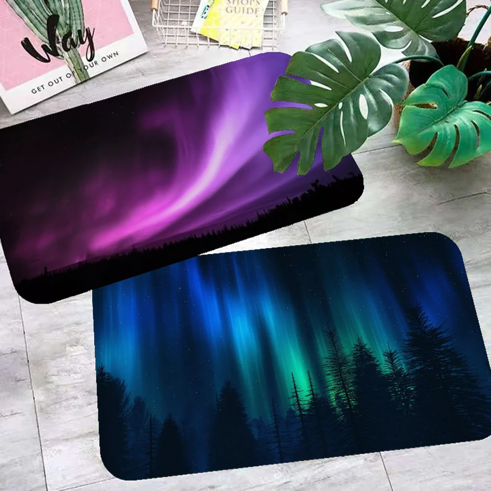 

Aurora Polar Lights Floor Carpet Kids Room Bedroom Decoration Balcony Anti-Slip Doormat Living Room Hotel Decor Mat