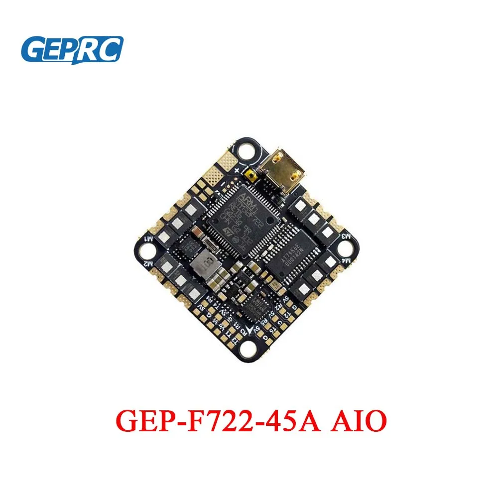 

GEPRC GEP-F722-45A AIO V2 F411 FC 45A 2-6S 8 бит BLS ESC 26,5 мм/M2 DIY RC FPV квадрокоптер запасные аксессуары