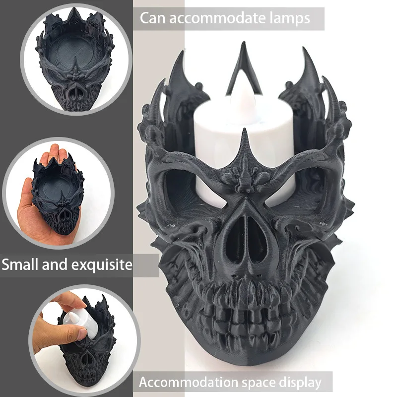 Creative Skull Head Tea Lamp Stand Aromatherapy Candle Mold Pendant Desktop Decoration Ornament Festival Atmosphere Prop