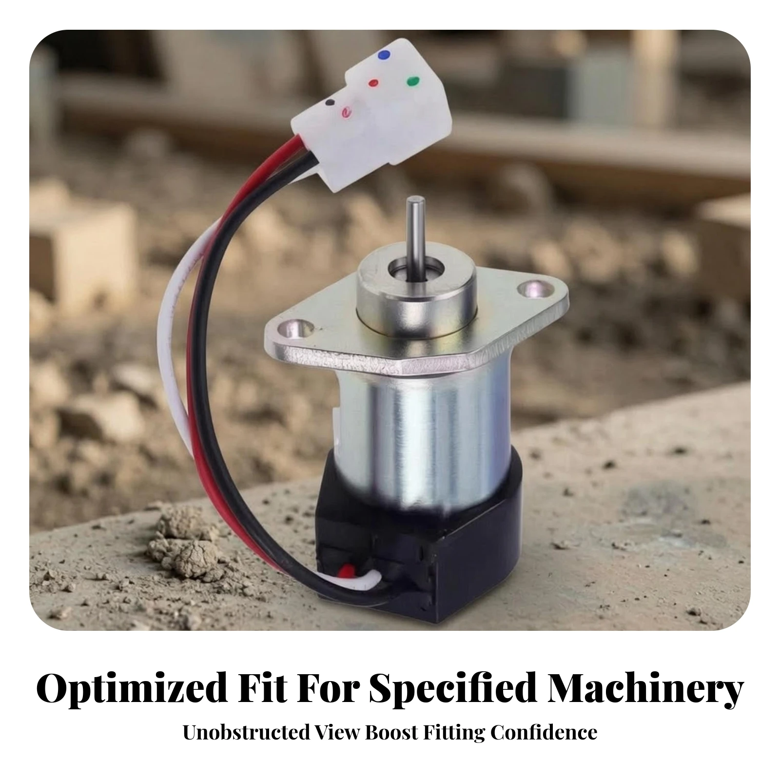 Fuel Shutoff Solenoid Valve Replacement Solenoid Valve with 3-Wire Connector Repair Electric for Mechanics, Excavator Engine