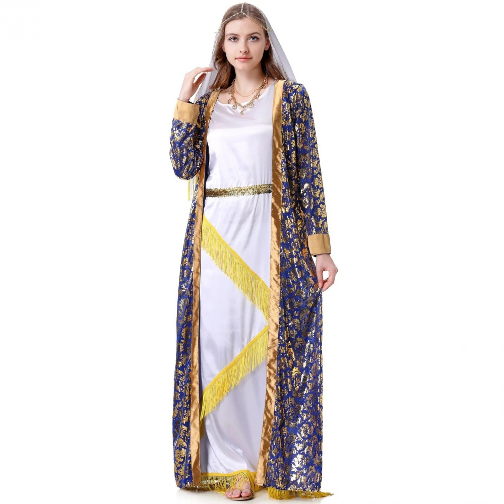 Kostium Królowej Dubaju, długa szata, strój średniowieczny dla dorosłych, przebranie na Halloween, strój etniczny dla kobiet