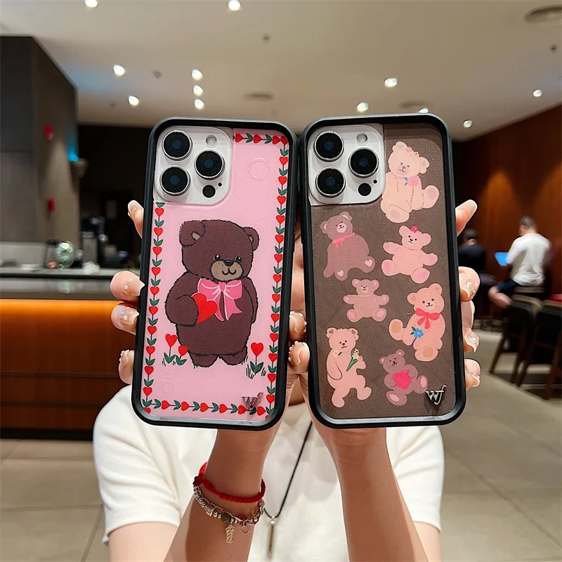Wildflower Safari Babies Bear Phone Case For iPhone 17 16 15 14 13 12 Pro Max Plus wf Bear-y Ballet Shockproof Back Cover Funda - Image 5