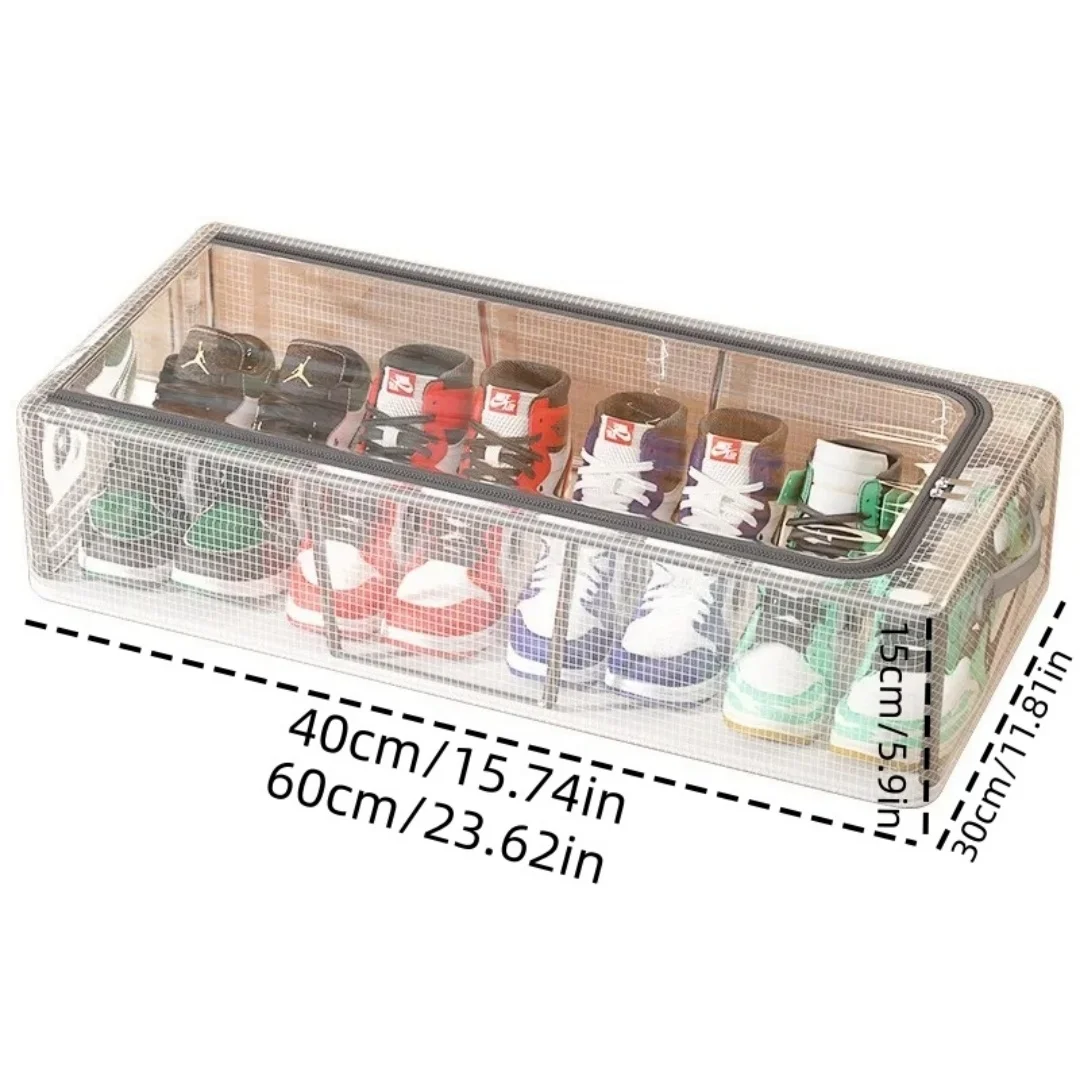 Sealed Dustproof Foldable Shoe Storage Box Visible Transparent Door Shoe Rack Bedroom Closet Household Space Saving Organizer