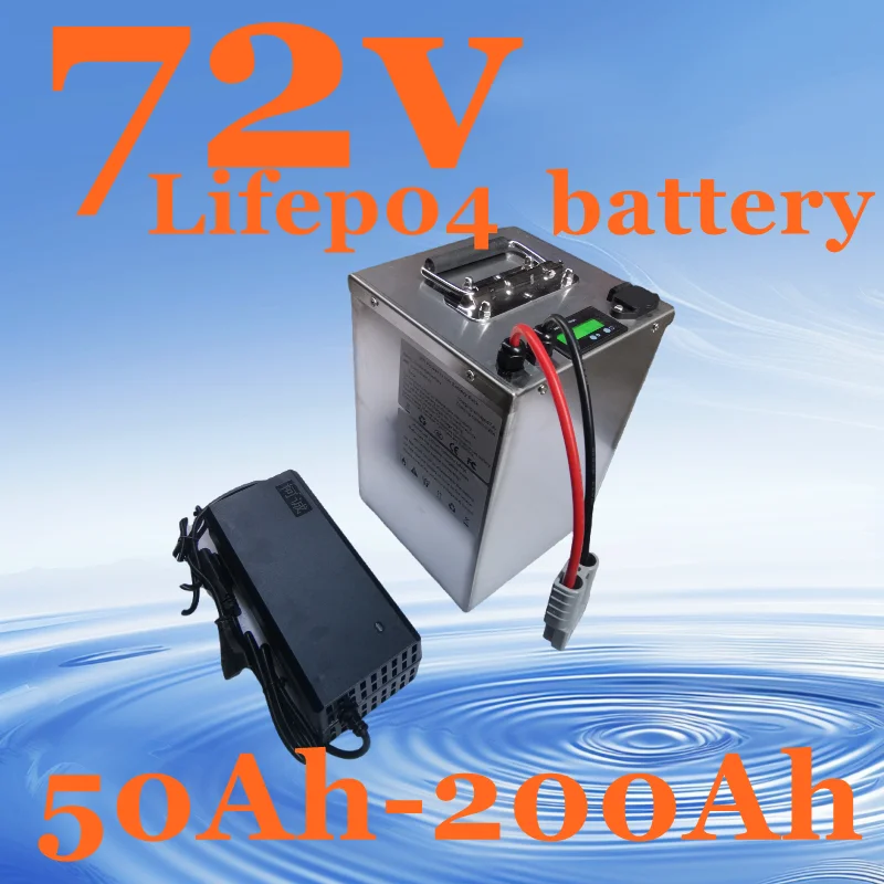 lithium 80Ah 72V 100Ah 200Ah 120Ah 150Ah lifepo4 battery bluetooth BMS APP for 7000W scooter Motorcycle inverter + charger