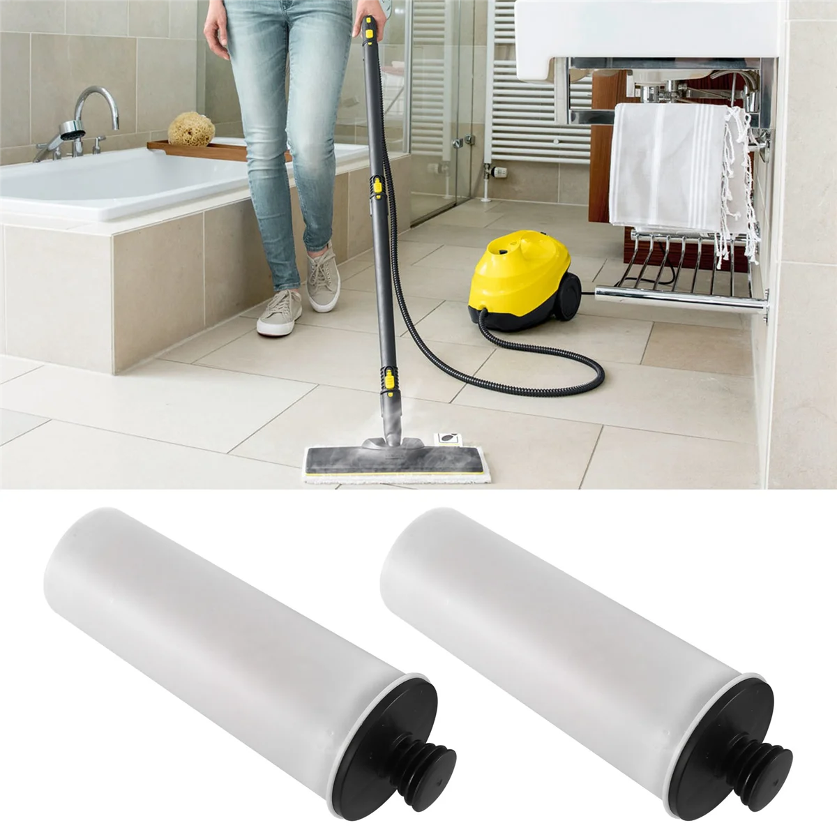 2Pcs Steam Cleaner Cartridge Descaling Stick for Karcher SC3 Series SC 3 Easyfix/SC3MX/SC3 127V BR Descaling Filter-LITE