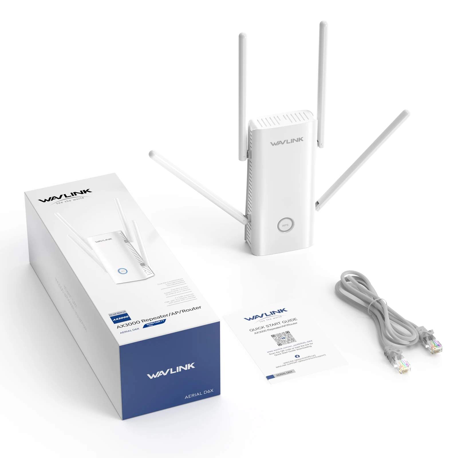 

Wavlink WiFi Signal Booster Amplifier Wired Wireless Repeater Active Passive PoE WL-WN583AX3 Indoor Mesh WiFi Repeater