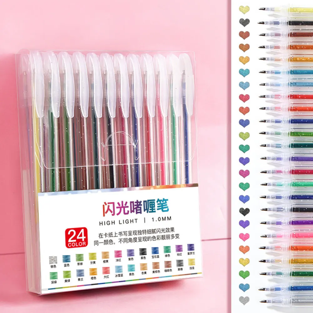 مجموعة أقلام جل لامعة حبر متدفق لتقديم هدايا العطلات