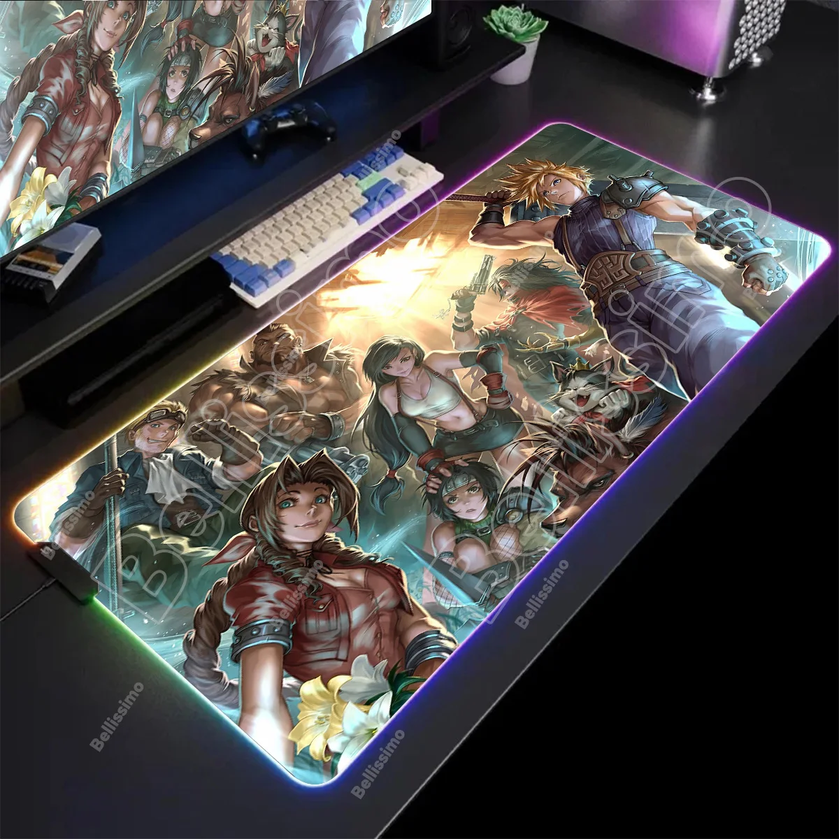 

RGB Mouse Pad Anime Final Fantasy Gaming Computer Large Mousepad Backlit Mouse Mat Led Lighting Gamer Mause Carpet Desk Mat