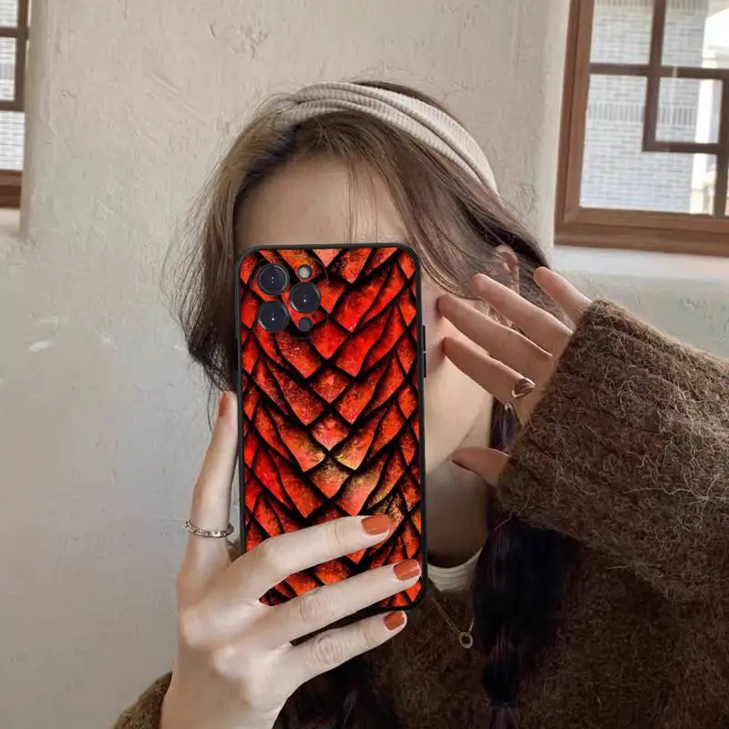 FHNBLJ Dragon scales Phone Case Silicone Soft For iphone 14 13 12 11 Pro Mini XS MAX 8 7 6 Plus X 2020 XR Shell