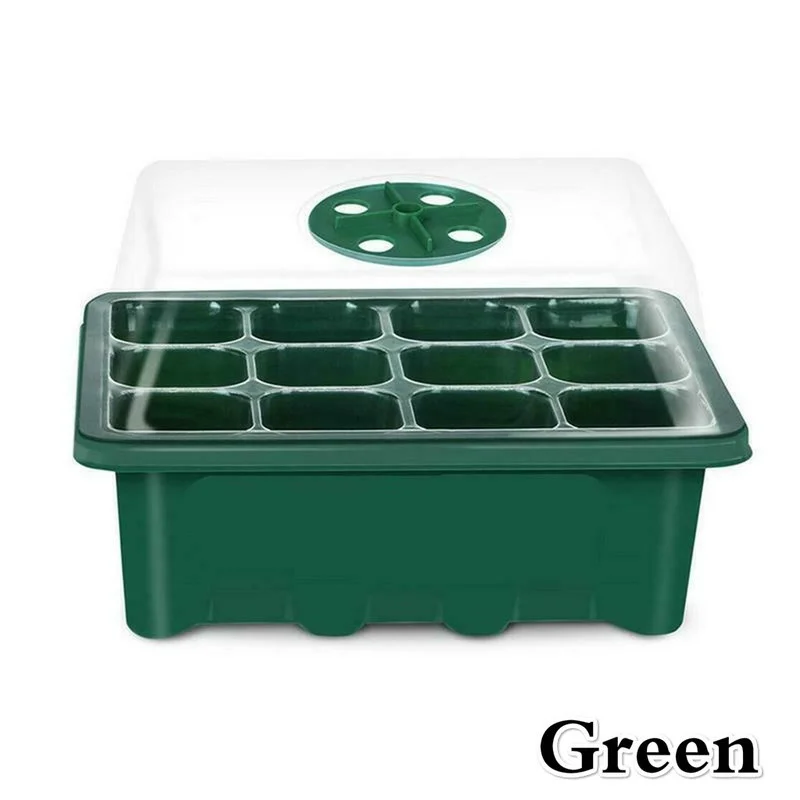 12 Cellen Gat Plastic Plantenpotten Kistplant Zaailing Potten Tuinieren Zaaibakken Gereedschap Hydrocultuur Kweeksysteem Binnenshuis