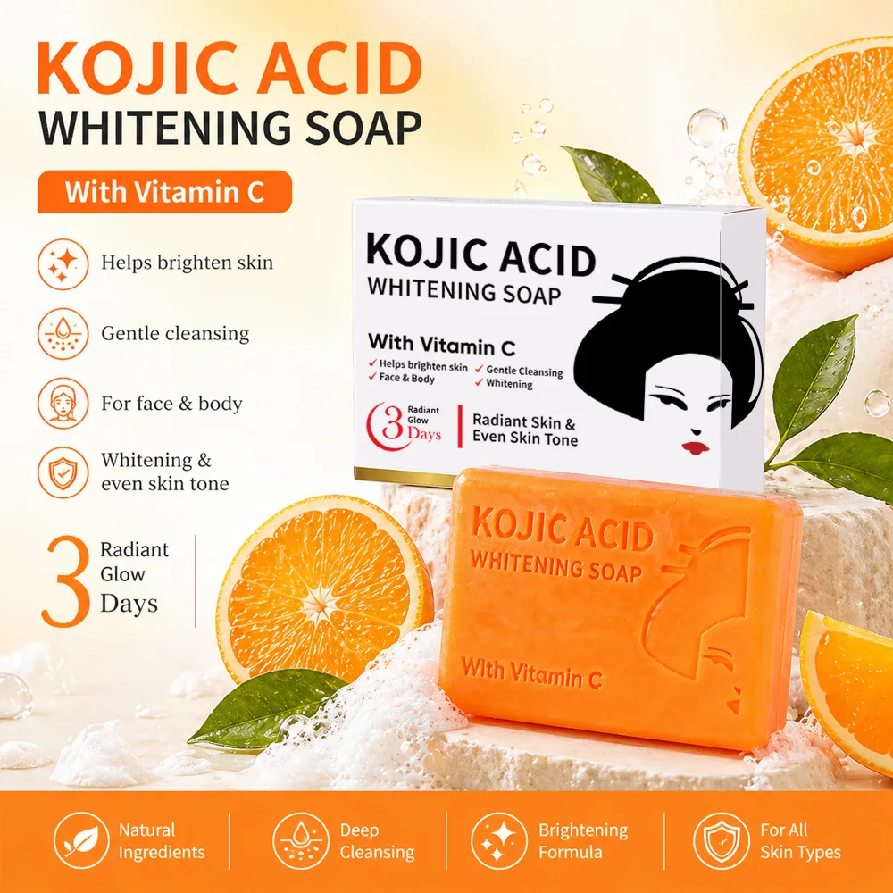 100g Glutathione Frosted Soap Kojic acid Handmade Soap Nourishing Skin Moisturizing Facial Care Cleansing Body Care Wash Soap
