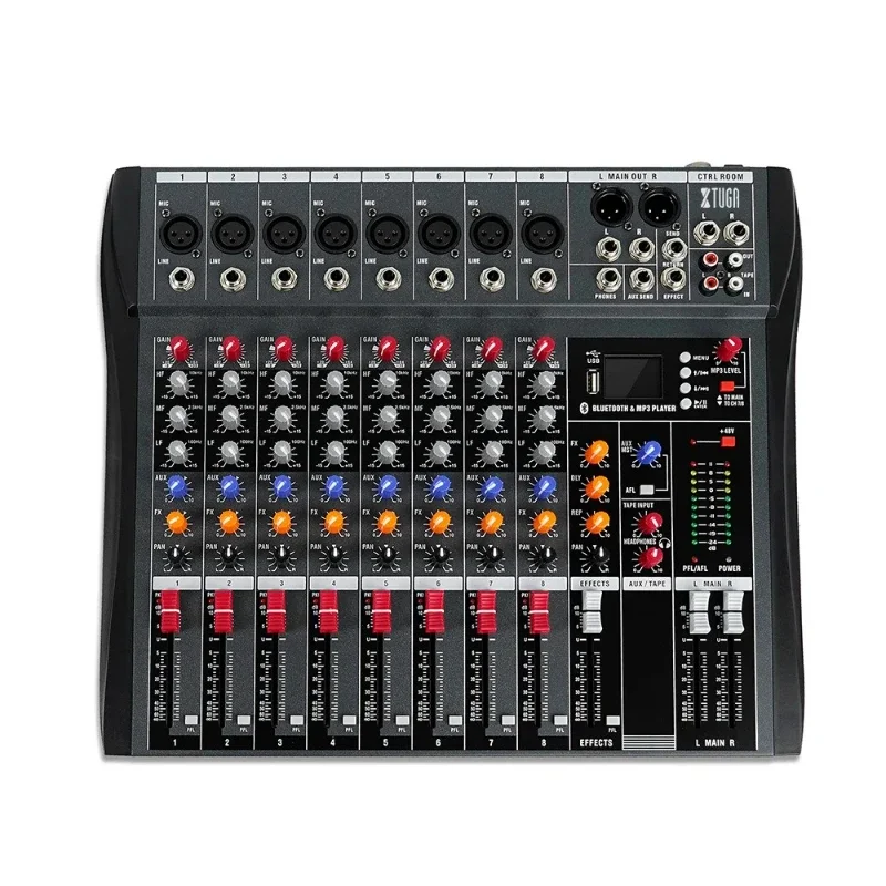 

Professional 8-way mixer with reverb Bluetooth playback multi-channel