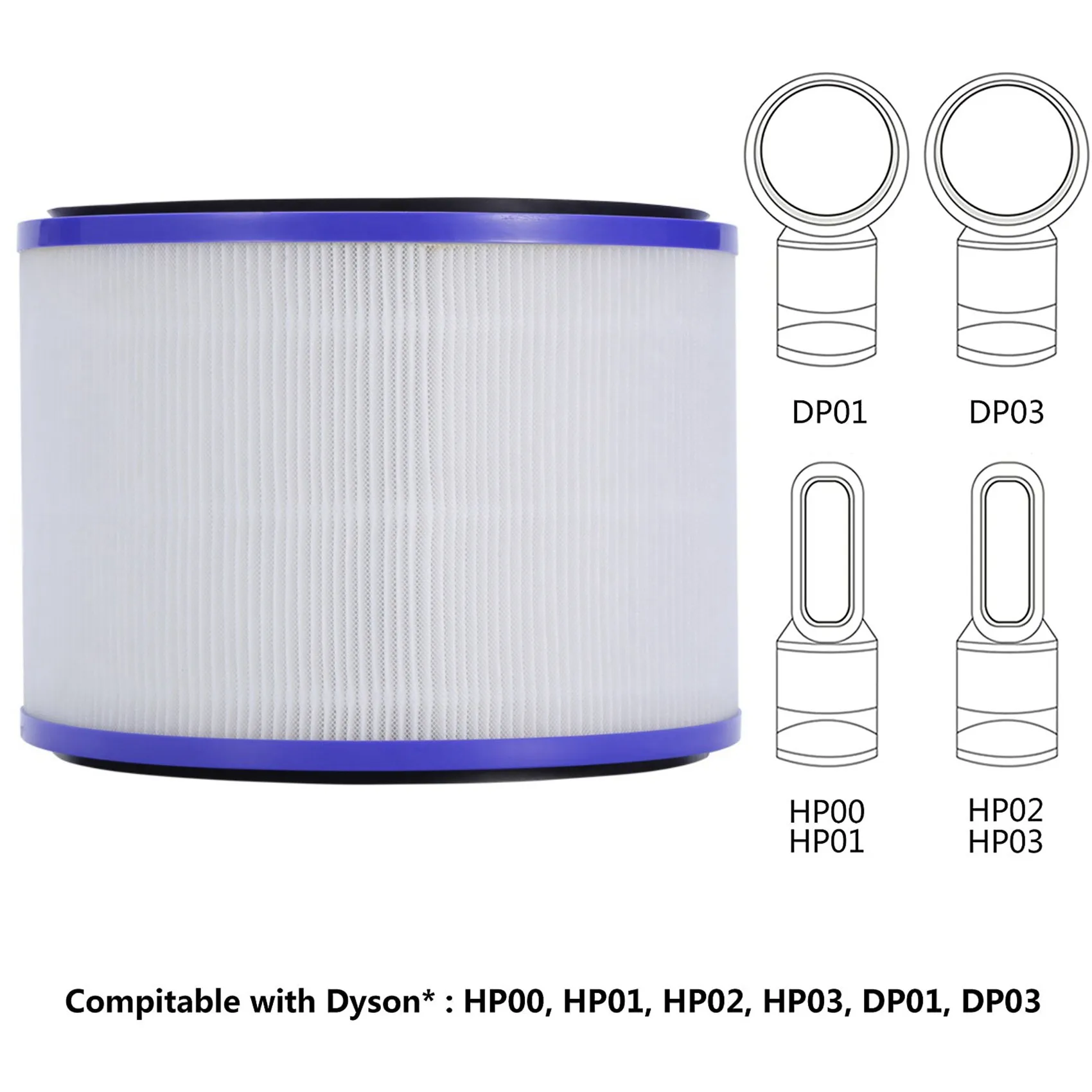 

Сменный фильтр HEPA для Dyson Pure Hot + Cool Link HP00 HP01 HP02 HP03 DP01 HEPA-фильтр для очистителя воздуха-B27C