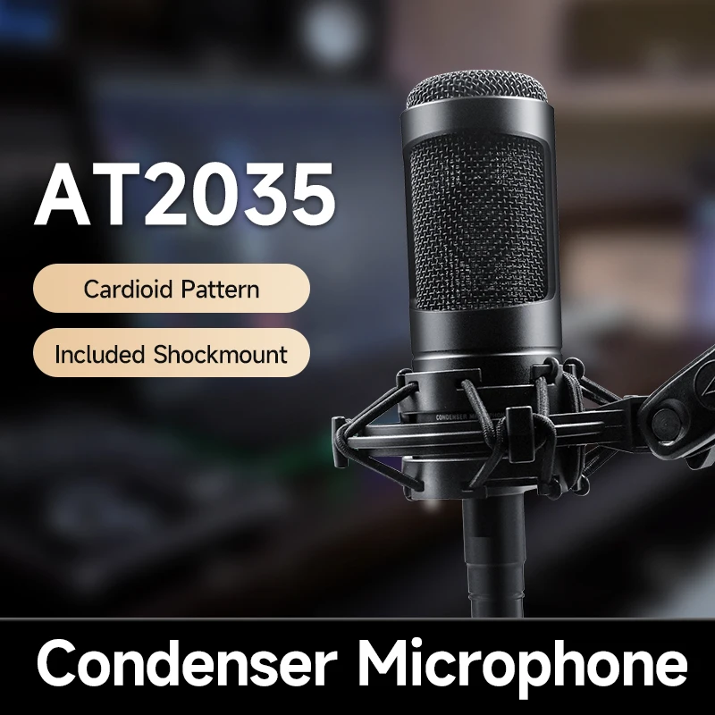 

Audio-Technica AT2035 Studio Recording Condenser Microphone with Wide Dynamic Range for Professional Studio Recording