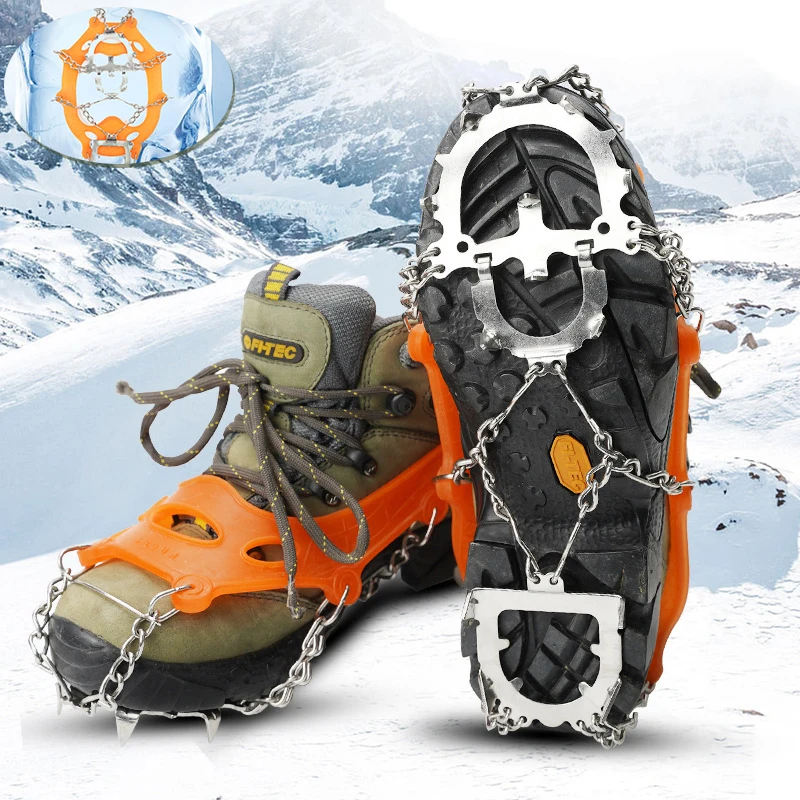 

-45 ° Wearable Outdoor Horseshoe 12 Teeth Ice Claw Anti slip Shoe Cover Snow Claw Winter Nail Shoe Chain Snow Mud Ice Claw