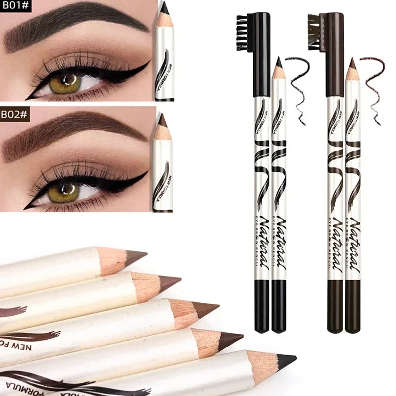 Heallor 1pcs Waterproof Cosmetic Eye Brow Pencil Five Color Natural Eyebrows Color Mixing Lasting Durable Ecological Eyebrow Pen