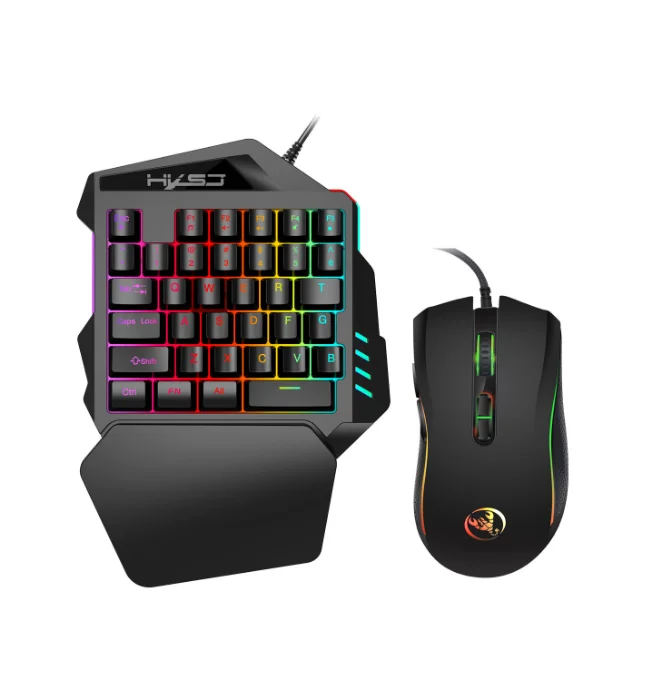 35 Key Film Colorful One Handed Keyboard, Mechanical Feel Game, Left-Handed Gun God Throne, Ergonomic Wired Mobile Game Keyboard