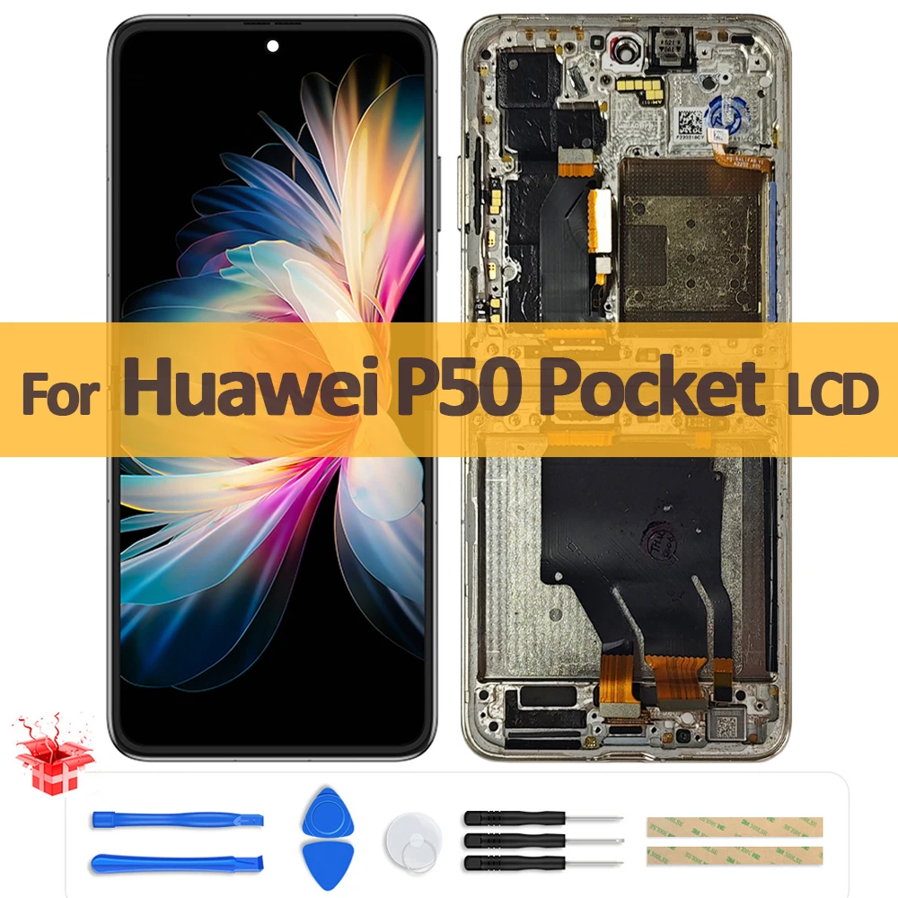 

6.9" Original OLED For Huawei P50 Pocket LCD Display Folding Screen Digitizer Assembly For Huawei BAL-AL00 BAL-L49 Foldable LCD