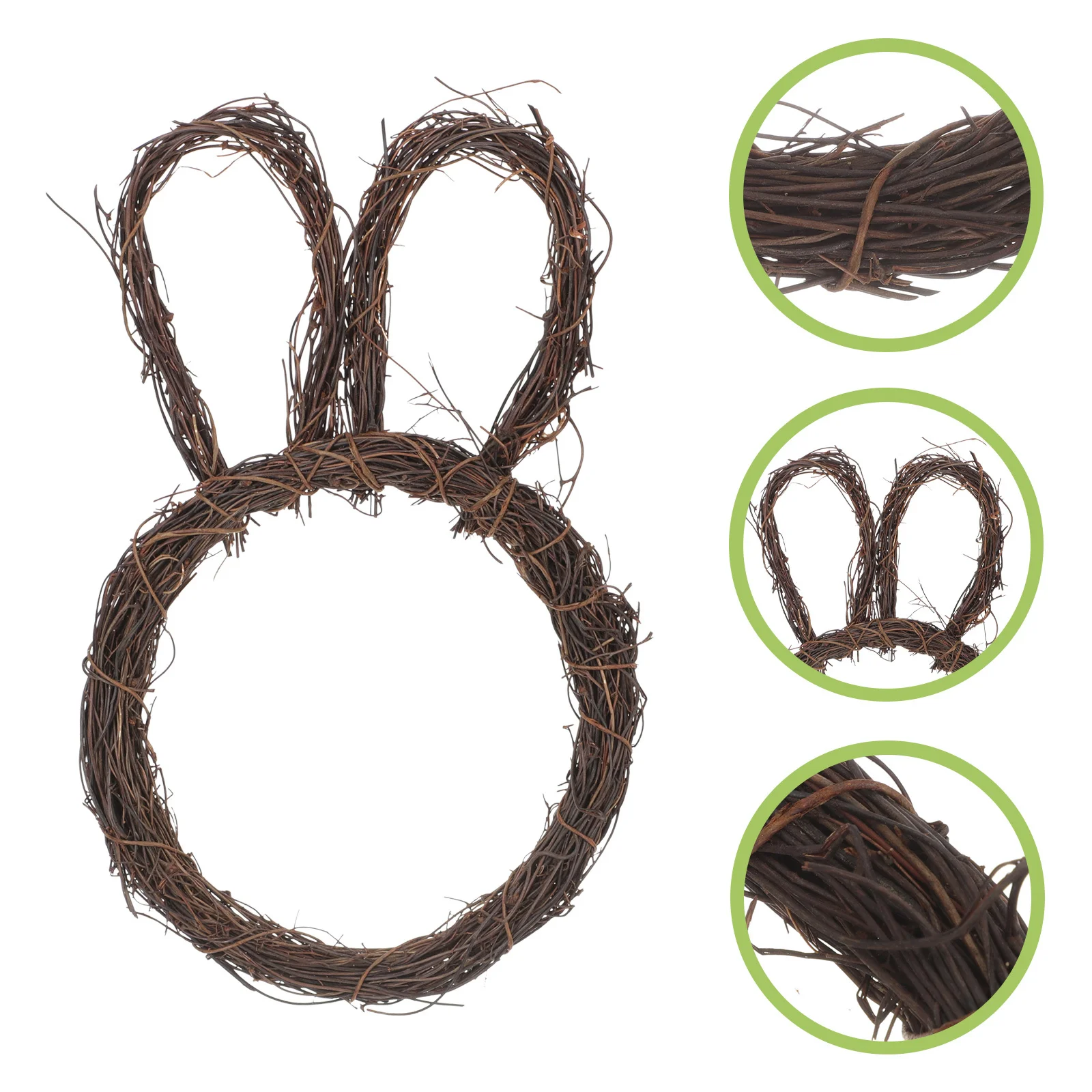 

Bunny Shape Wreath Frame Natural Rattan Diy Garland Materials For Christmas Easter Halloween Home Garden Party Decor