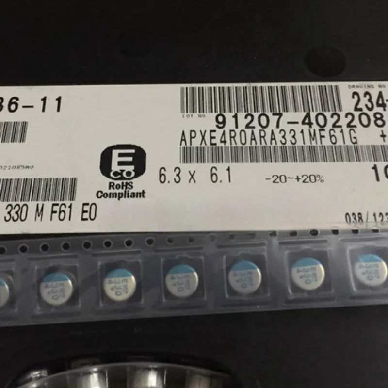 20 PCS Black Diamond SMT Capacitor de Estado Sólido 4 V 330 UF 6.3X6 SMD