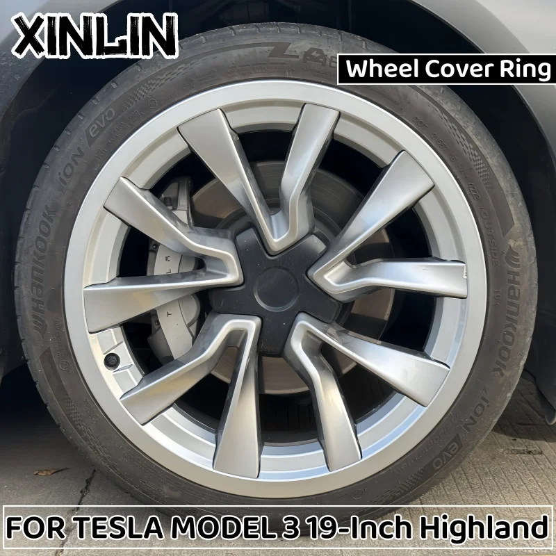 

4PCS 19-Inch Wheel Cover For Tesla Model 3 Highland 2024 Hub Caps Performance Replacement Wheel Cap Full Rim Cover Accessories